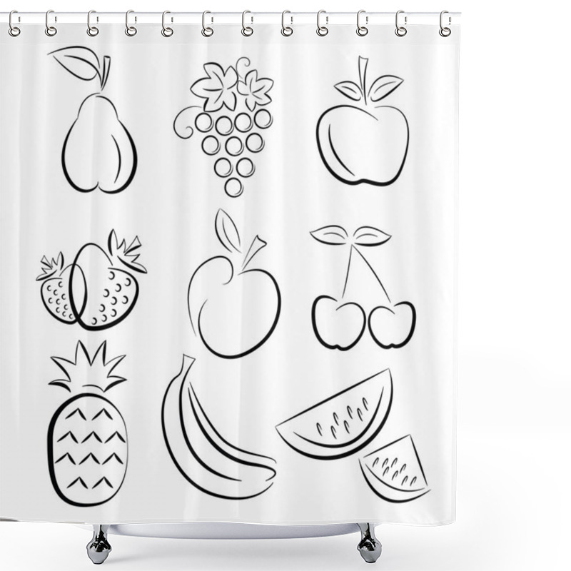 Personality  Fruit Silhouettes Shower Curtains