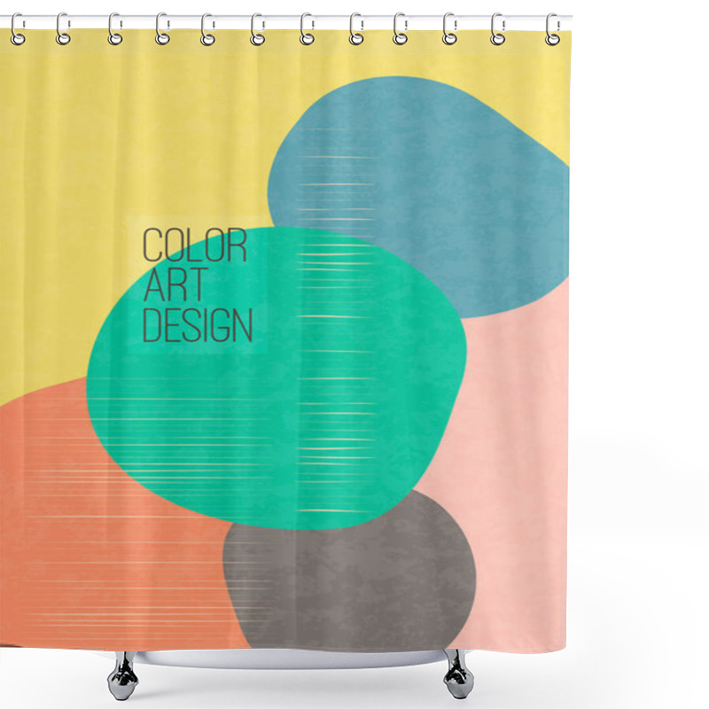 Personality  A Minimalist Art Poster With Simple Shapes And Stripes. Geometric Design Template In Oriental Style For Branding, Web Banner, Business, Fashion, Print On Fabric. Vector Illustration Shower Curtains