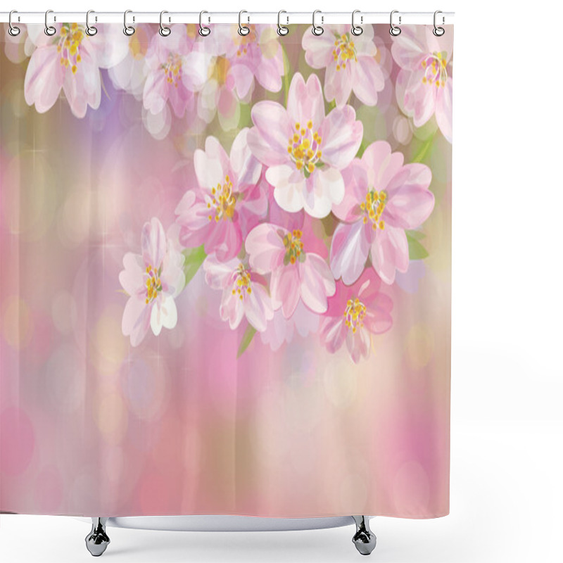 Personality  Blossoming Sakura Tree Shower Curtains