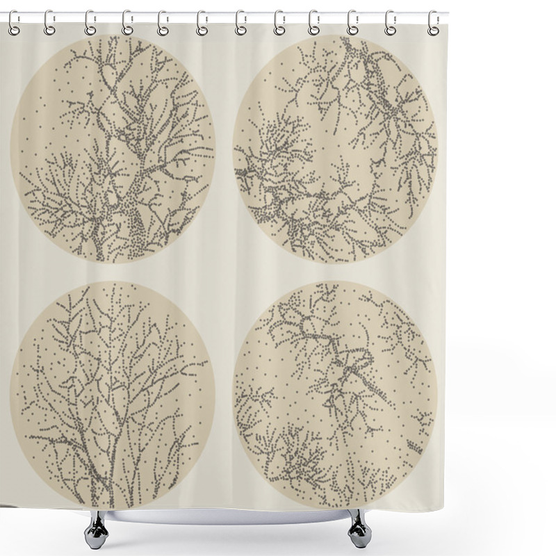 Personality  Floral Dotted Patterns Shower Curtains