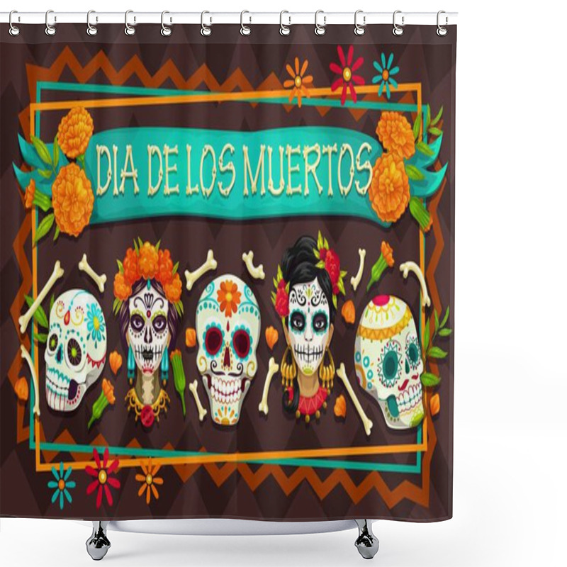 Personality  Day Of The Dead Mexican Holiday Skulls, Skeletons Shower Curtains