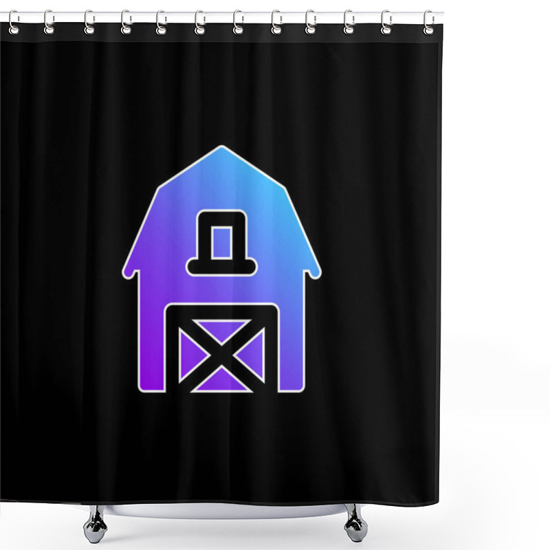 Personality  Barn Blue Gradient Vector Icon Shower Curtains