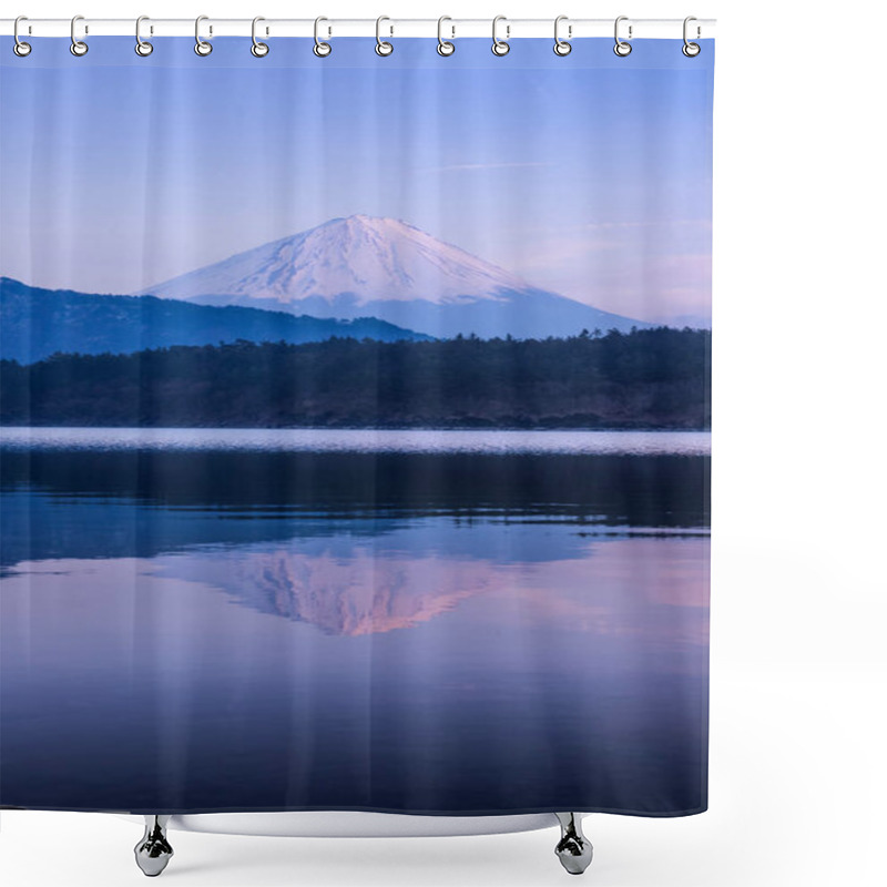 Personality  Mountain Fuji And Saiko Lake In Spring Season Shower Curtains