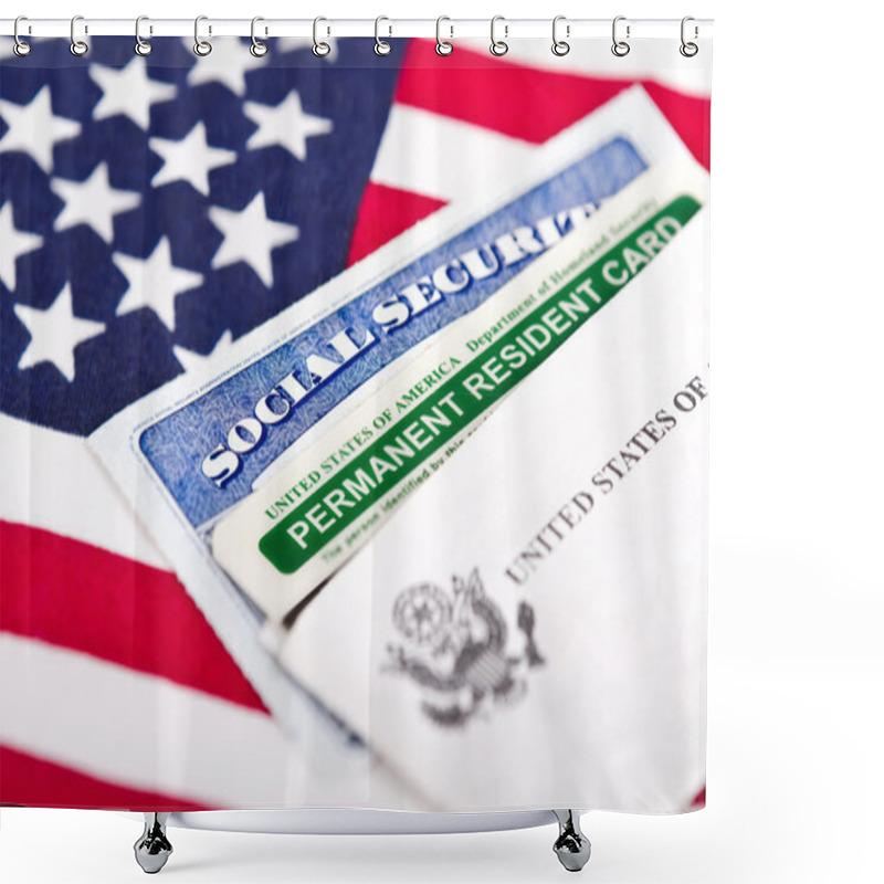 Personality  Social Security And Permanent Resident Card Shower Curtains