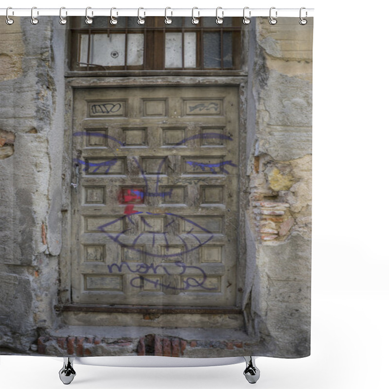 Personality  Medieval Door Spanish City Of Segovia. Shower Curtains