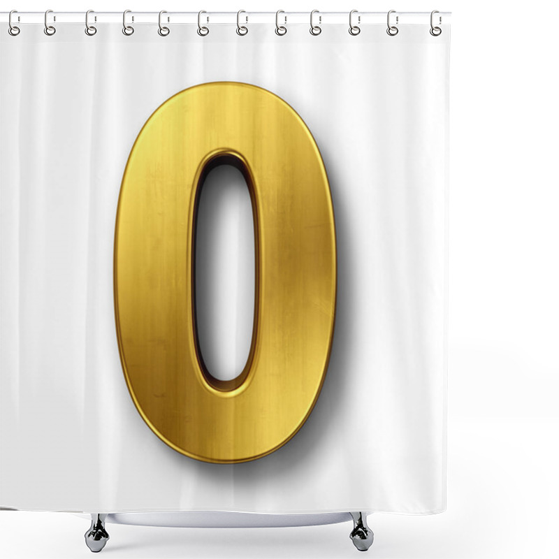 Personality  The Number 0 In Gold Shower Curtains