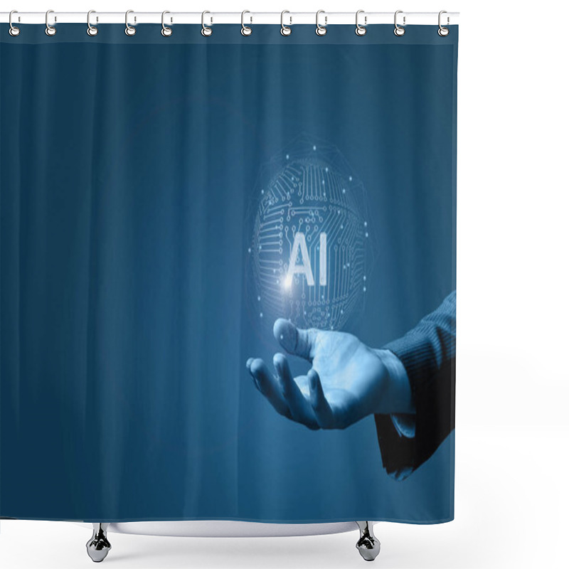 Personality  The Concept Of Rapid Development Of Technologies That Make AI. Shower Curtains