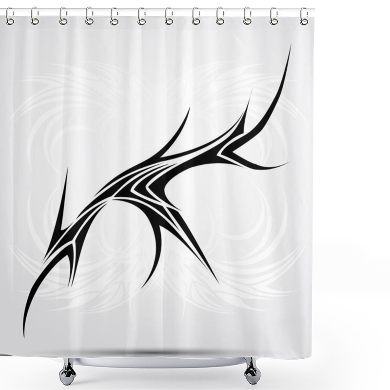 Personality  Sharp Tribal Tattoo Shower Curtains