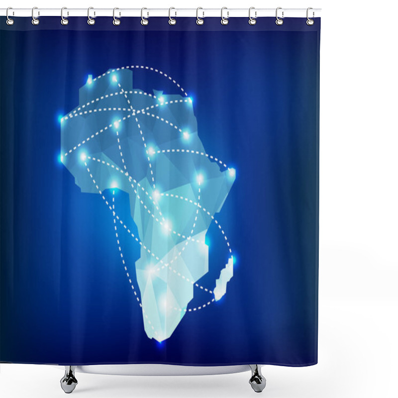 Personality  Africa Map Polygonal With Spot Lights Places Shower Curtains