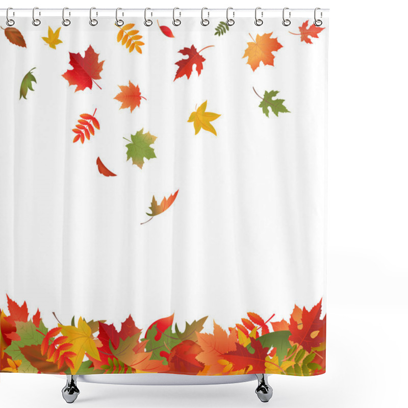 Personality  Falling Fall Leaves Shower Curtains