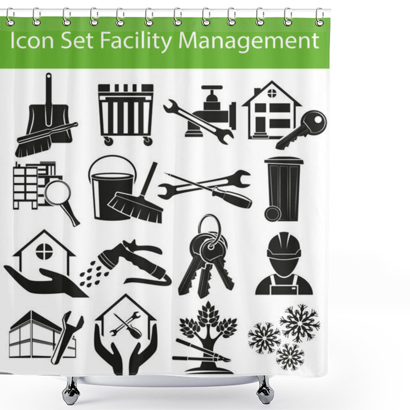 Personality  Icon Set Facility Management I Shower Curtains