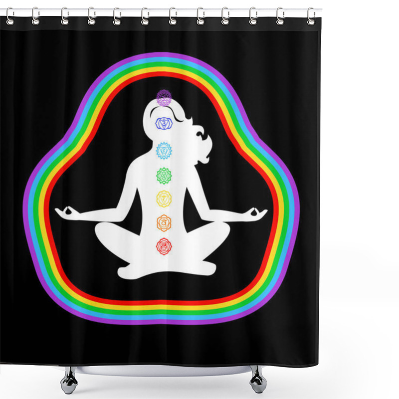 Personality  The Illustration On The Theme Of The Meditation. Shower Curtains