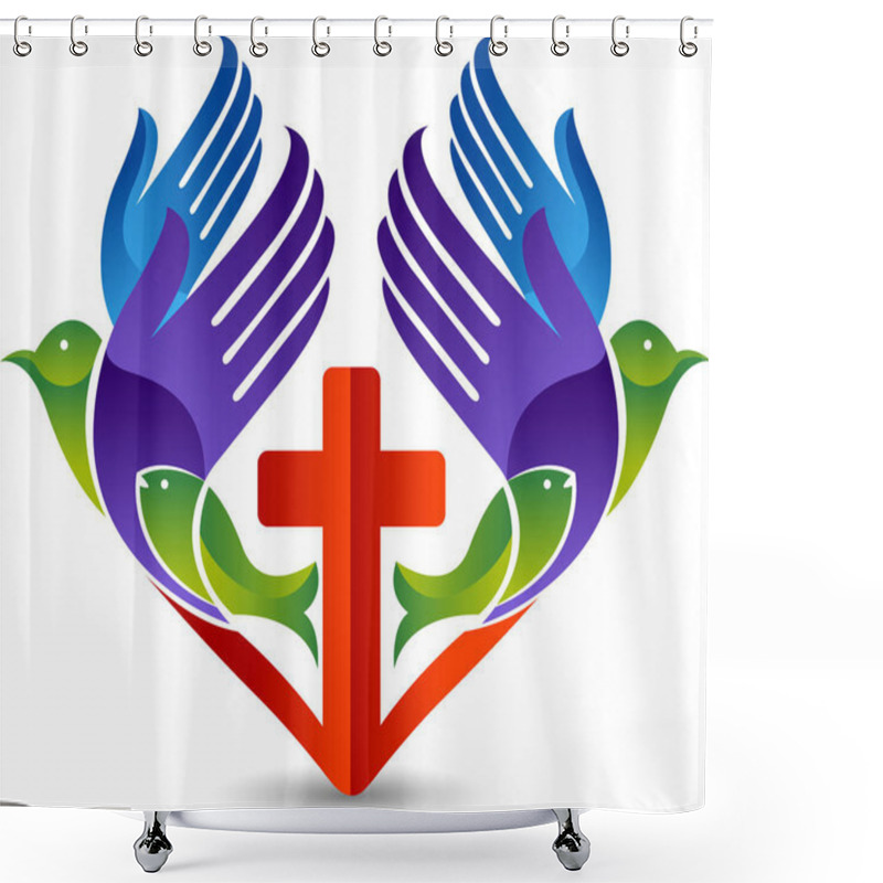 Personality  Represents Christian Love Logo Shower Curtains