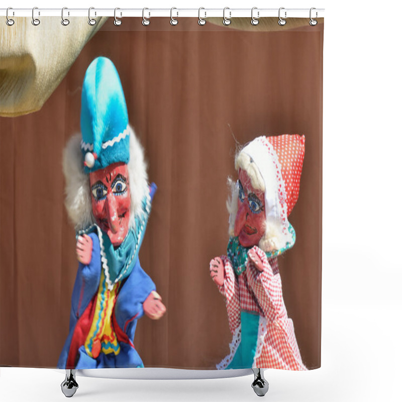 Personality  Punch And Judy Puppet Show Shower Curtains