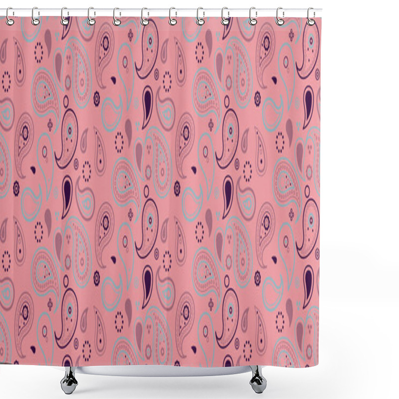 Personality  Charming Pastel Pink Paisley Pattern.  Perfect For Textiles, Wallpaper, Or Website Backgrounds.  A Stylish And Versatile Design With Soft Colors And Intricate Details. Shower Curtains