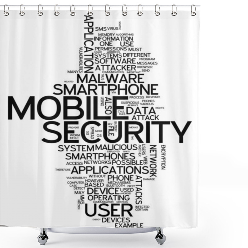 Personality  Word Cloud Mobile Security Shower Curtains