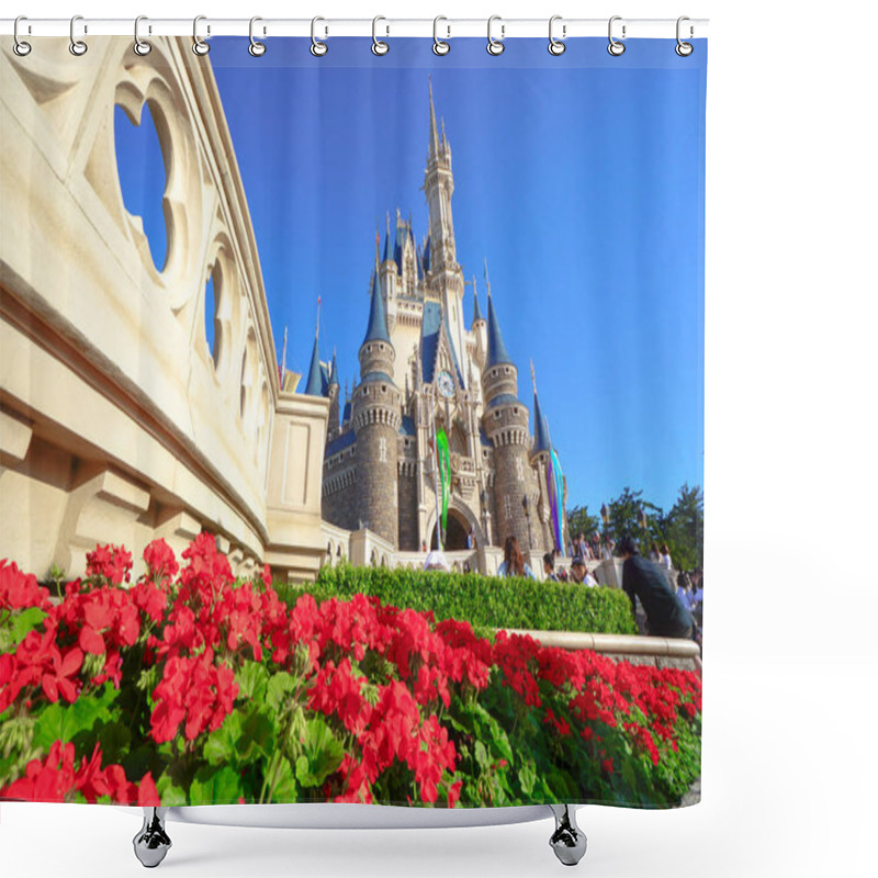 Personality  Beautiful Cinderella Castle, The Icon Of Tokyo Disneyland In Tokyo Disney Resort In Urayasu, Chiba Prefecture, Tokyo, Japan Shower Curtains