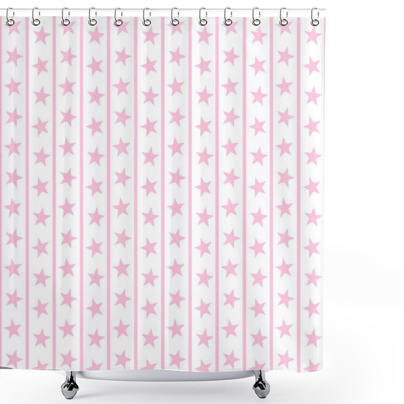 Personality  Seamless Pale Pink Stars & Stripes Shower Curtains