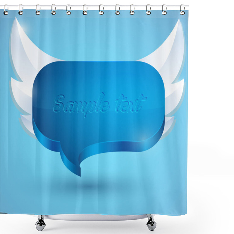 Personality  Abstract Glossy Speech Bubble. Vector Illustration. Shower Curtains