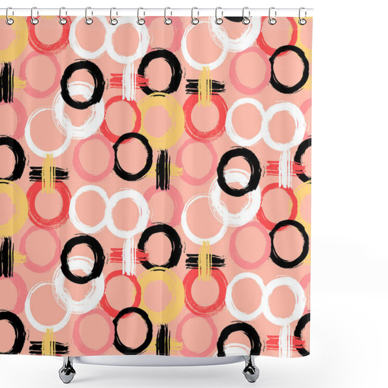 Personality  Pattern With Painted Circles And Crosses Shower Curtains