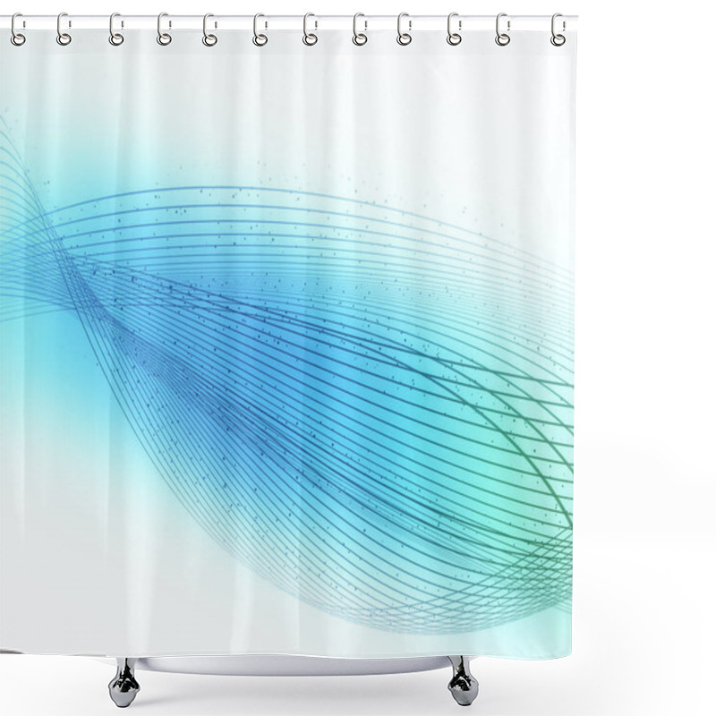 Personality  Blue Lines Background  Shower Curtains