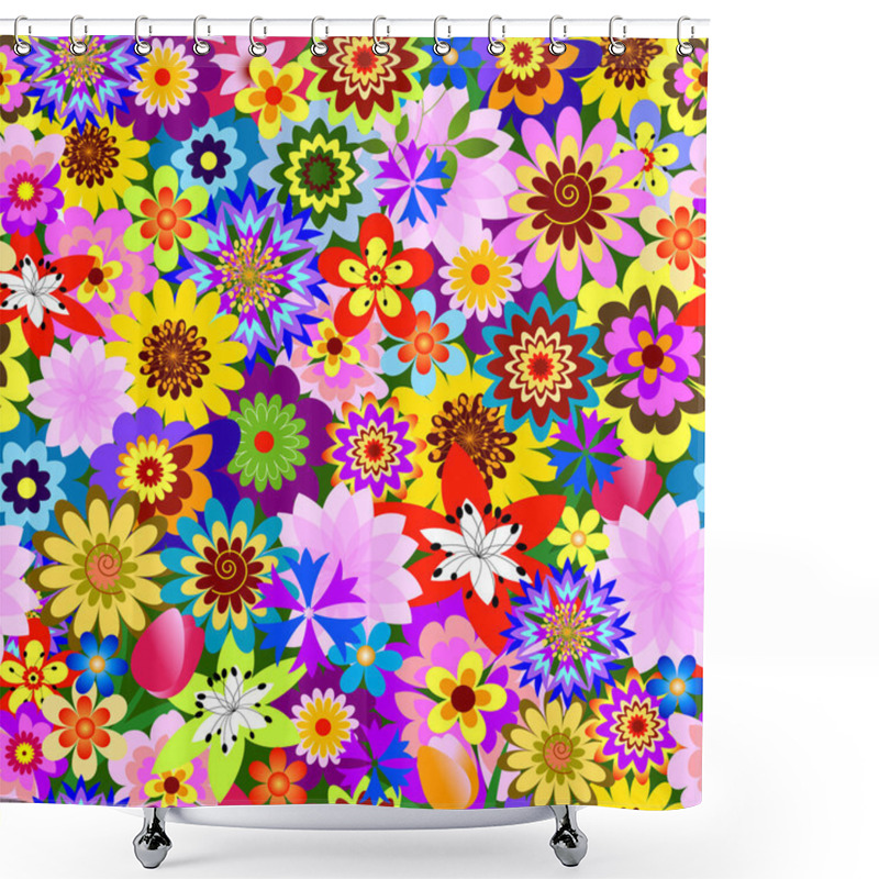 Personality  Abstract Seamless Floral Pattern Shower Curtains