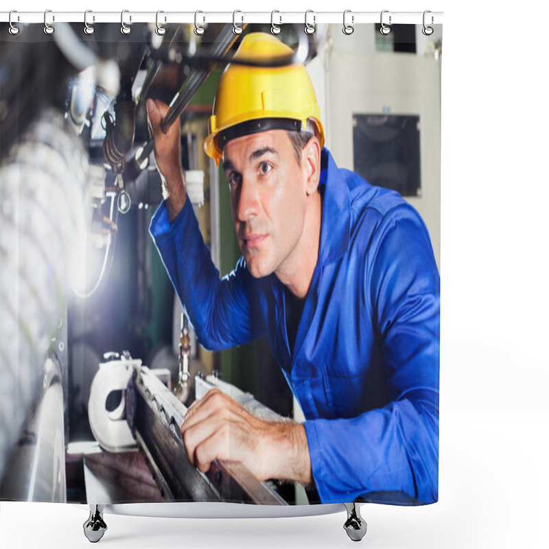 Personality  Modern Machine Operator Shower Curtains