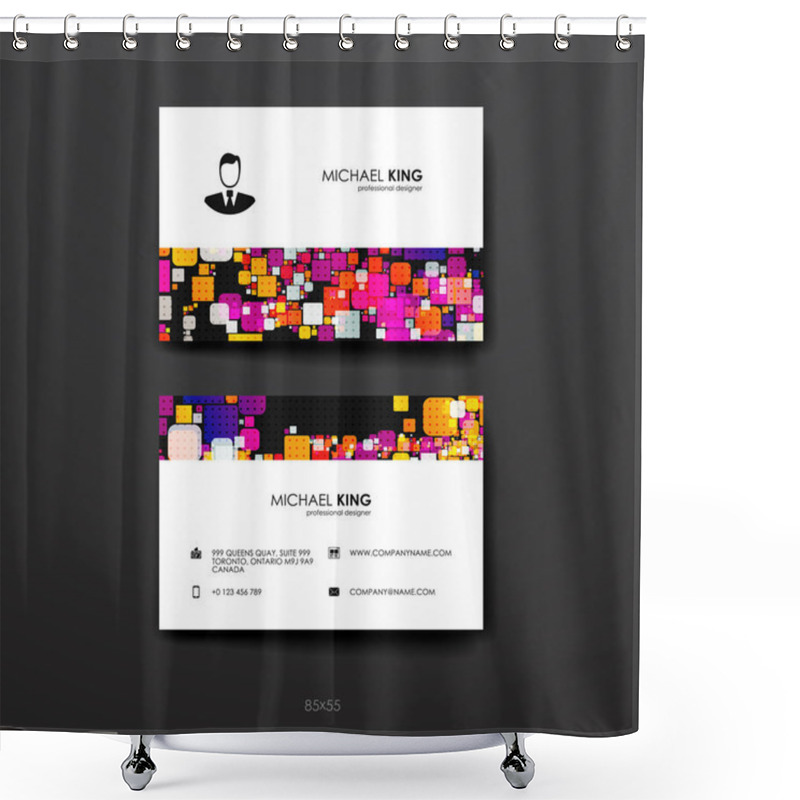 Personality  Set Of Design Business Cards Templates  Shower Curtains