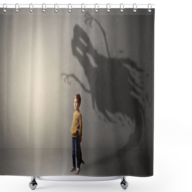 Personality  Scary Ghost Shadow Behind Kid Shower Curtains