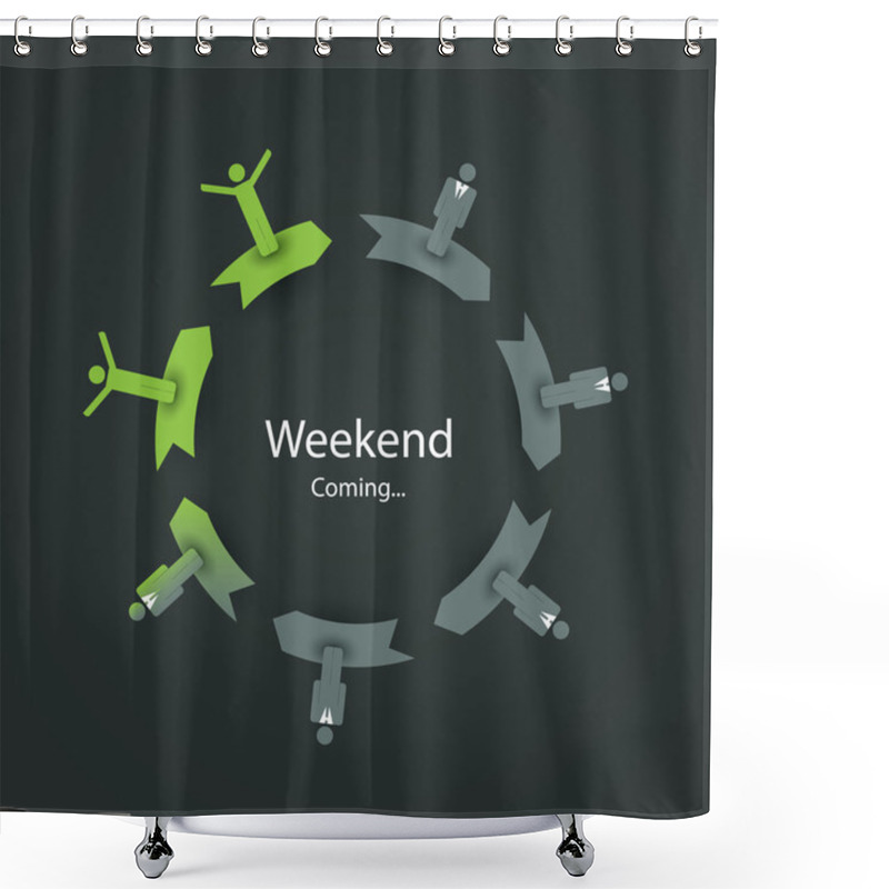 Personality  Weekend's Coming Soon - Vector Illustration Shower Curtains