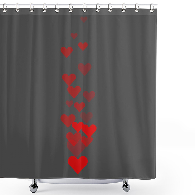 Personality  Red Like Hearts Flying Upstairs During Live Stream On Social Media. Vector Illustration. Shower Curtains