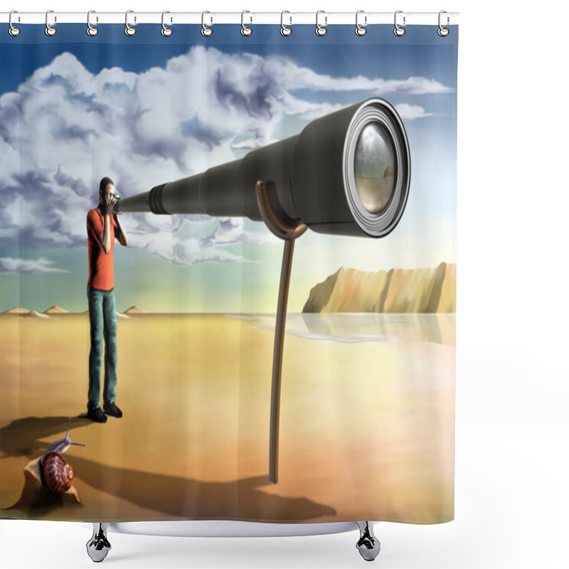 Personality  Surreal Photographer Shower Curtains