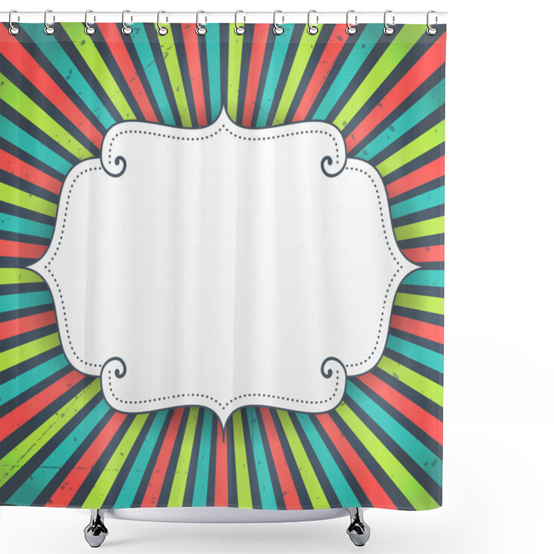 Personality  Blank Birthday Greeting Card On Stripes Background Shower Curtains