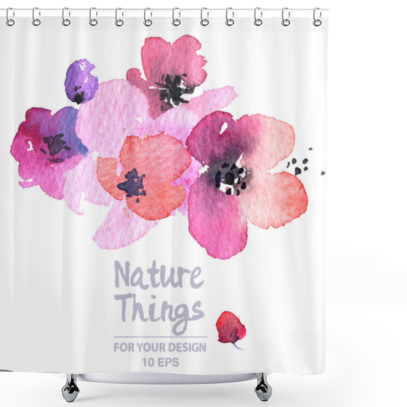 Personality  Watercoor Painted Flowers Shower Curtains