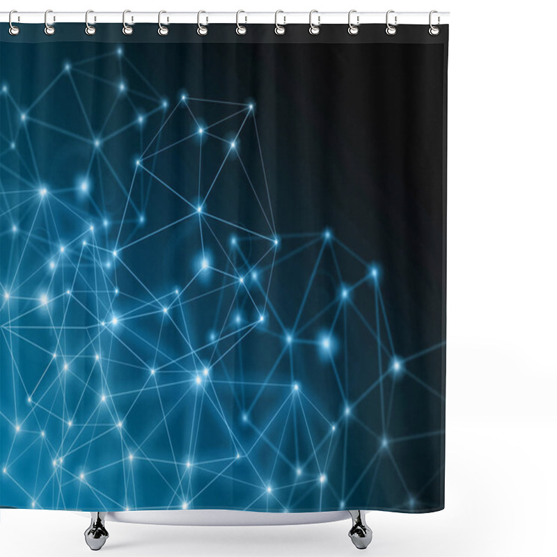 Personality  Technological Background, Internet Concept Of Global Business. Internet Connection, Abstract Of Science And Technology Graphic Design Shower Curtains