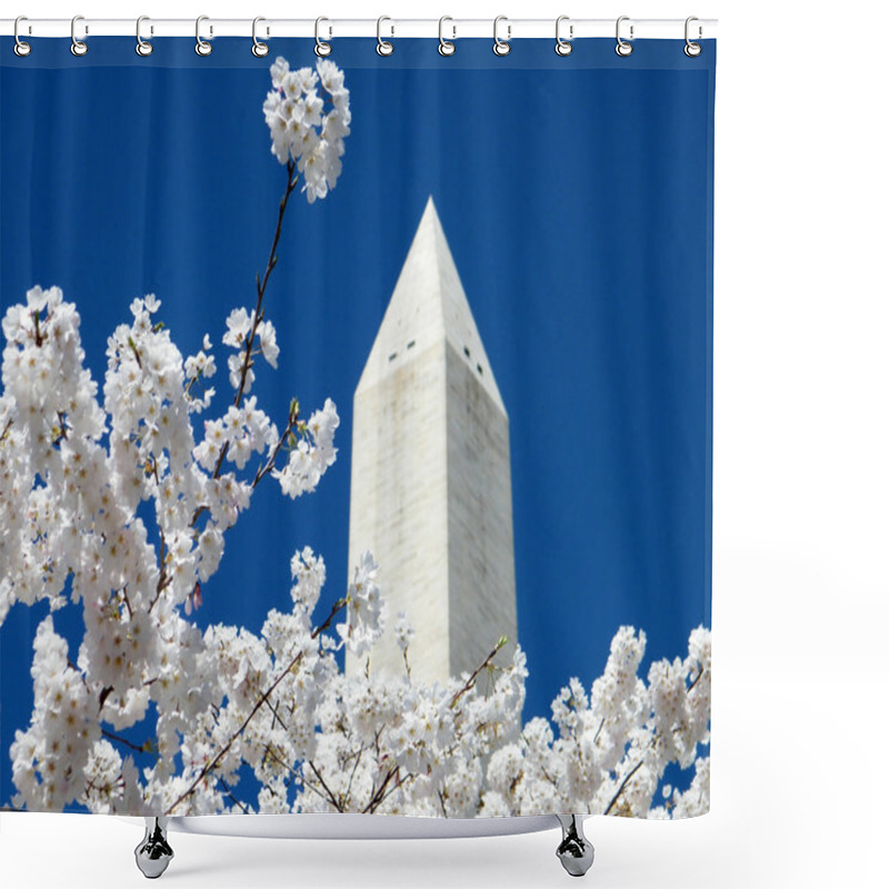 Personality  Washington Cherry Blossoms Near Washington Monument 2010 Shower Curtains