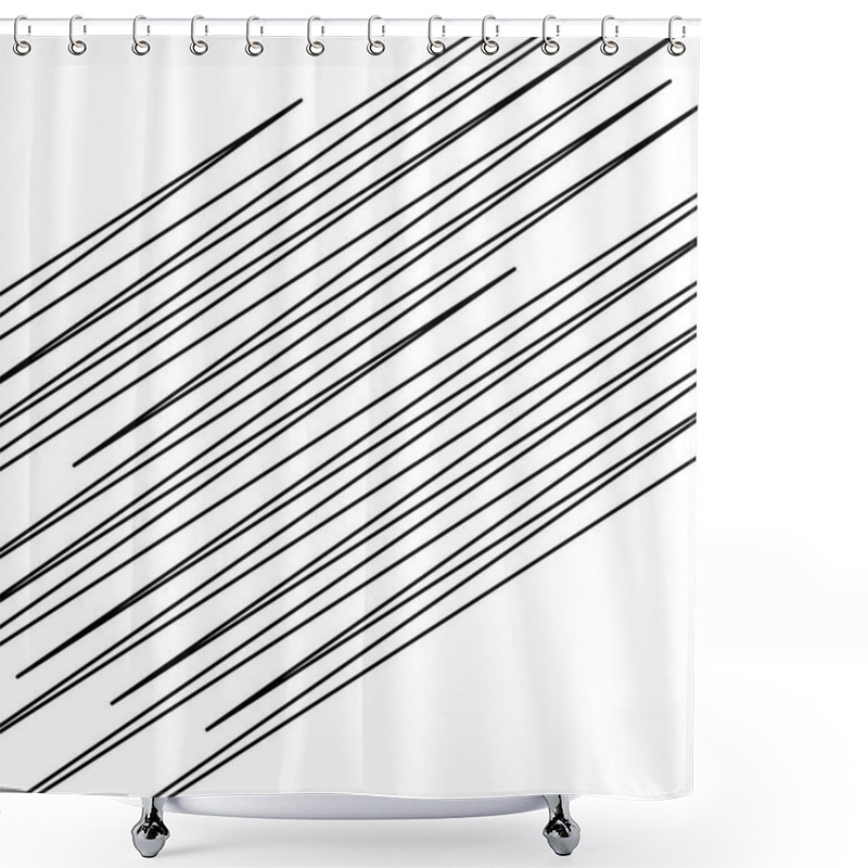 Personality  Oblique, Diagonal Dynamic Lines Pattern. Straight Parallel Skew  Shower Curtains