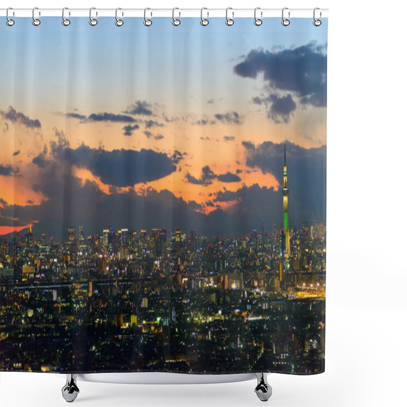 Personality  Tokyo In The Twilight Shower Curtains