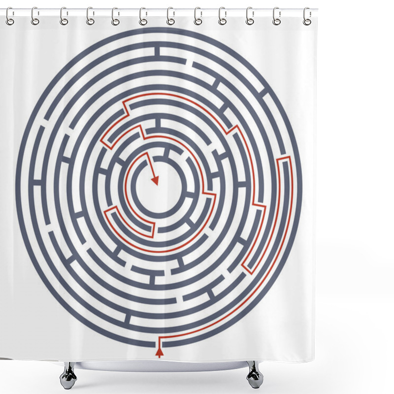 Personality  Maze Labyrinth With Answer. Shower Curtains