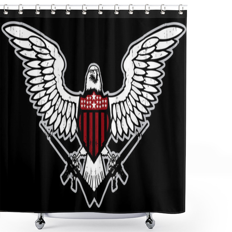 Personality  Eagle Bird With Rifles Shower Curtains