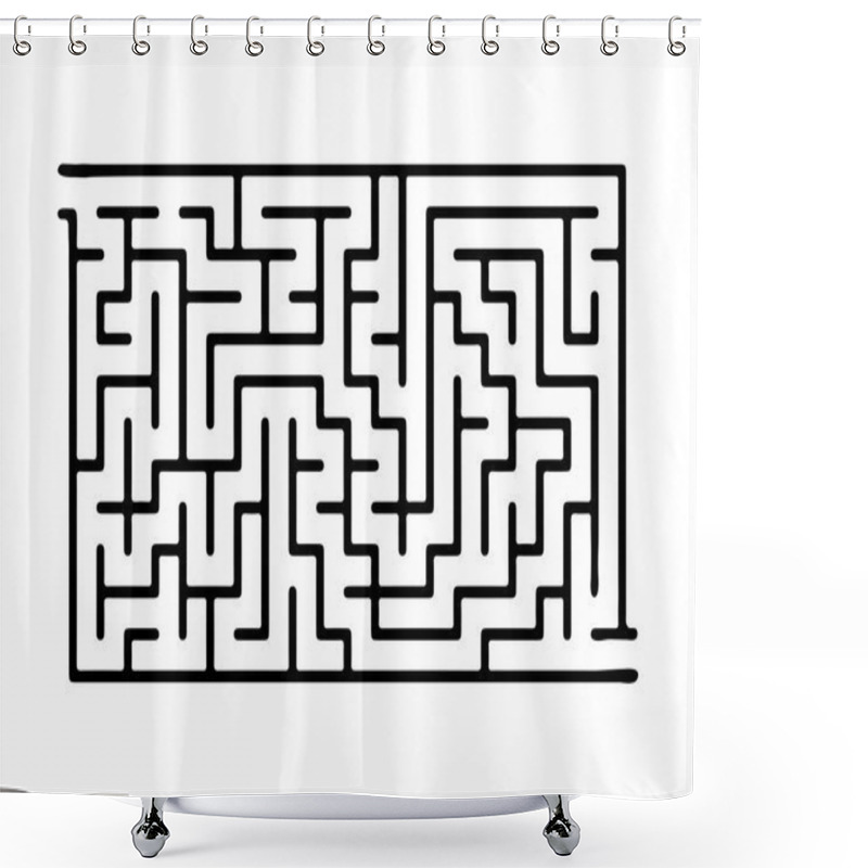 Personality  Black Vector Maze Shower Curtains