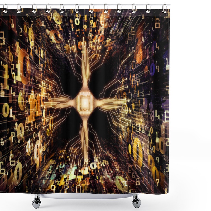 Personality  Way Of Computer CPU Shower Curtains