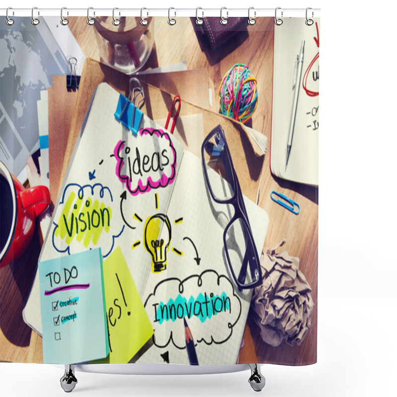 Personality  Messy Office Desk With Ideas Shower Curtains