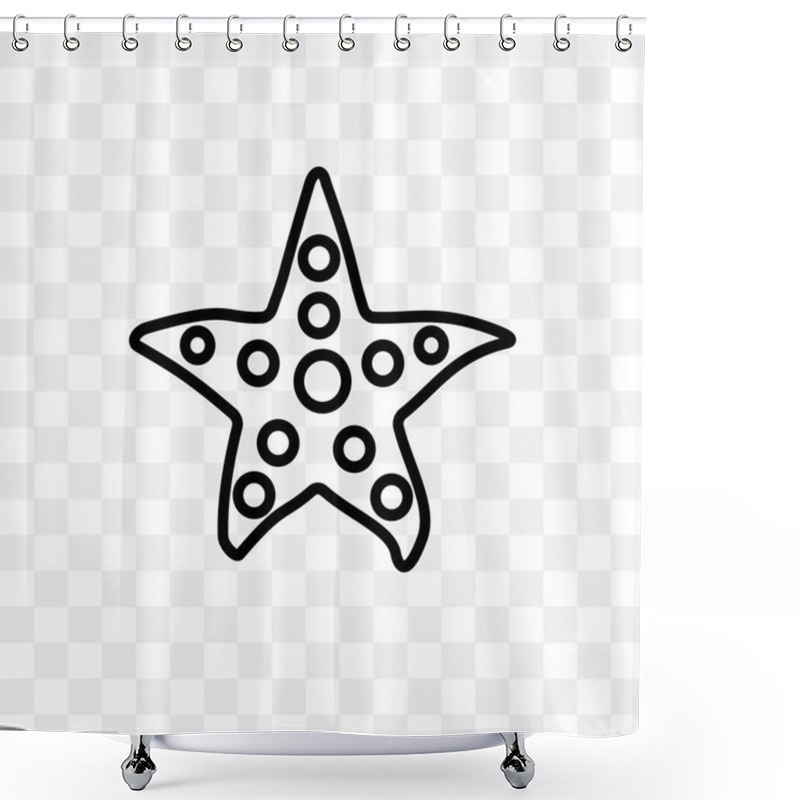 Personality  Sea Star Vector Linear Icon Isolated On Transparent Background, Sea Star Transparency Concept Can Be Used For Web And Mobile Shower Curtains