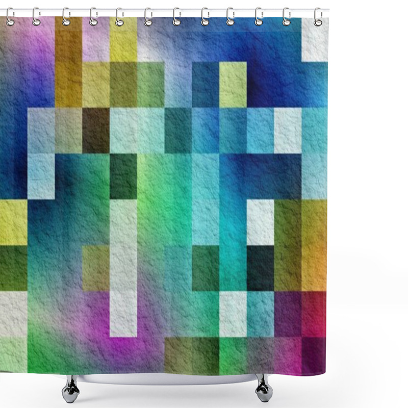 Personality  Abstract Background With Geometric Pattern Shower Curtains