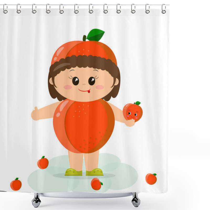 Personality  Baby In A Peach Suit. Shower Curtains