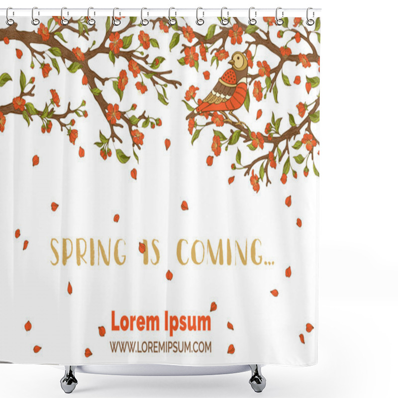 Personality  Spring Is Coming Card.  Shower Curtains