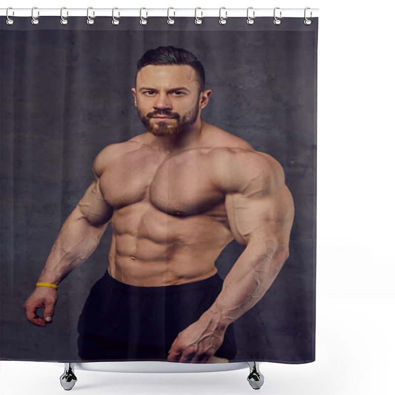 Personality  Shirtless Bearded Bodybuilder Shower Curtains