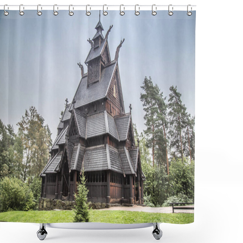 Personality  Stave Church In Oslo Folkemuseum In Norway Shower Curtains