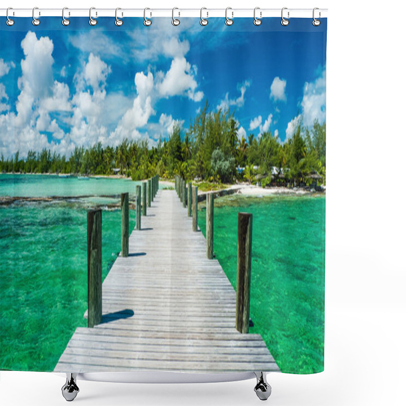 Personality  Dock In The Bahamas Shower Curtains